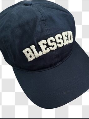 David and Young Navy Blue "BLESSED" Baseball Cap with White Appliqué